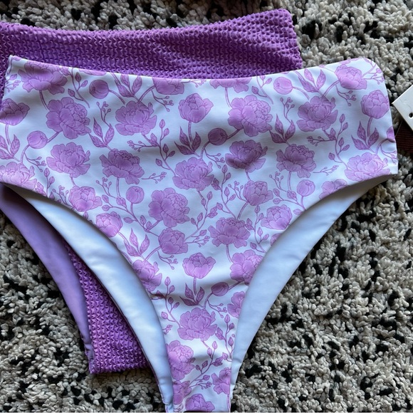 Danielle Brown x Jack’s Swimwear Purple 2-piece Swimsuit + Extra Bottoms S / XS - Picture 3 of 12